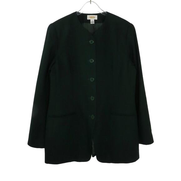 1990s Vintage Talbots Emerald Green Blazer Jacker Size 8 Medium - Picture 1 of 5
